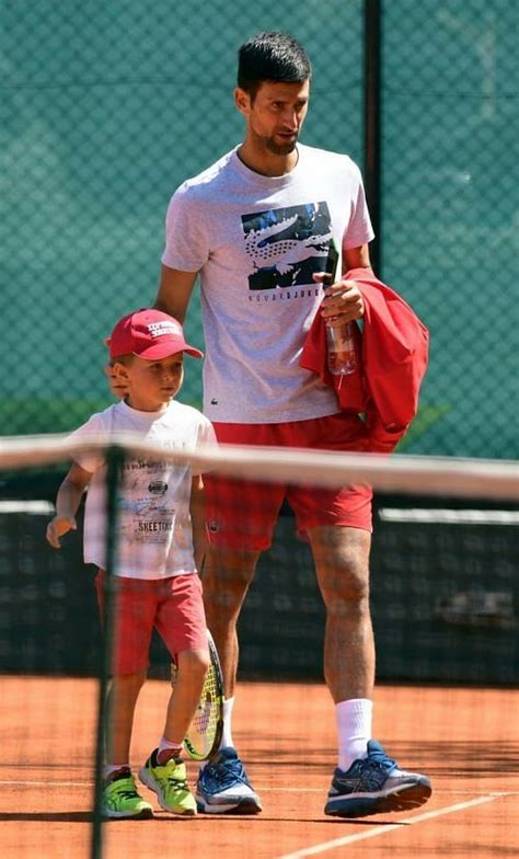 Novak Djokovic's son in the limelight as he steps on the court for a hit