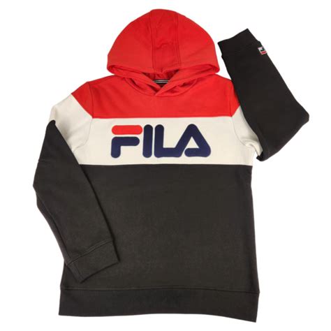 Fila Lucy Hoodie Black/White/Chinese Red LG