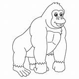 Premium Vector  A Cute And Funny coloring Page Of gorilla Provides sketch template