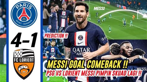 MESSI GOAL COMEBACK🔥PSG vs Lorient Live Streaming Video🔴🔵Messi Dapat ...