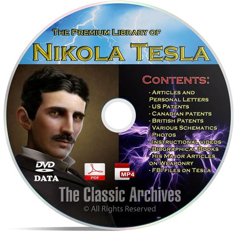 Nikola Tesla 325+ Book Library, Patents, Articles, Alternative Energy DVD | Alternative energy ...