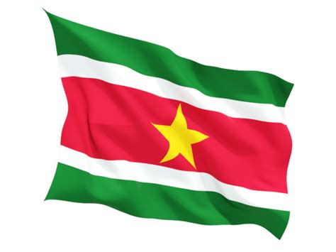 Fluttering flag. Illustration of flag of Suriname