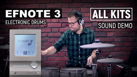 EFNOTE 3 electronic drumkit playing all kits sound demo - YouTube