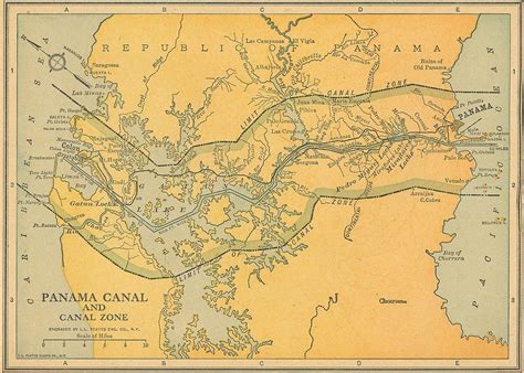 Map Panana Canal 1909 Digital Art by Digital Art Cafe - Fine Art America