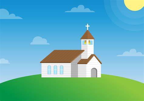 Country Church on a Hillside Vector 212425 Vector Art at Vecteezy