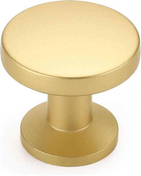 homdiy Brass Cabinet Knobs (25), Zinc Alloy, Brushed, Round, Gold ...