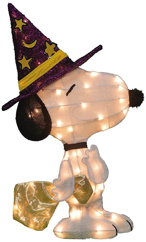 Tis Your Season | 28-Inch Pre-Lit 2D Peanuts Snoopy Halloween Yard ...