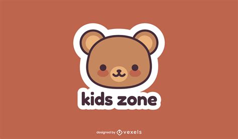 Cute Teddy Bear Kids Logo Vector Download