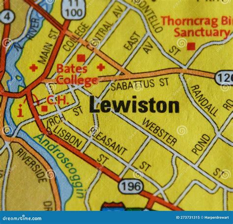 Map Image of Lewiston Maine Stock Image - Image of androscoggin ...