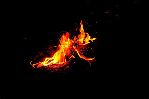 Free Photo: Fire on Black Background