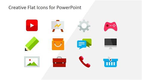 Creative Business Flat Icons for PowerPoint - SlideModel