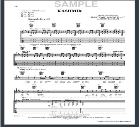 Led Zeppelin Kashmir Guitar Tab | GuitarInternational.com