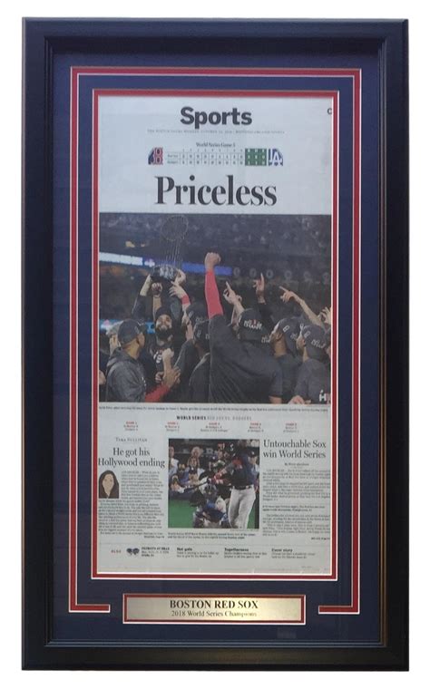 Boston Red Sox Framed October 29 World Series Champions Boston Globe ...