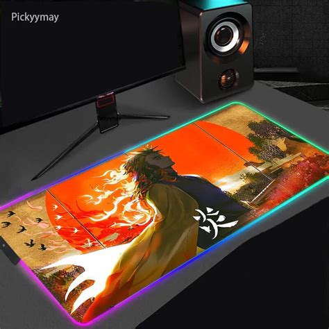 «Kimetsu No Yaiba Anime RGB Mouse Pad Deskpad Computer Table Mouse Mat Gaming Mousepad LED ...