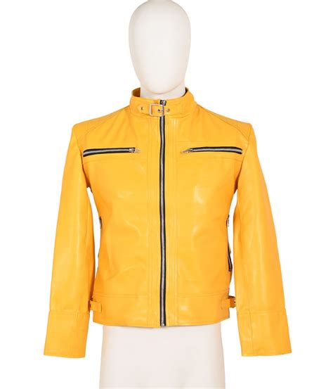 New Men's Samuel Barnett Yellow Leather Jacket