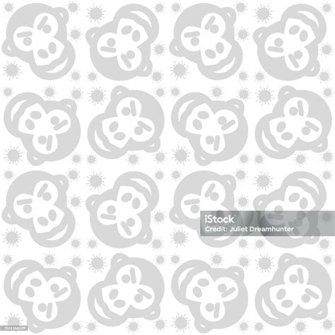 Monkeypox Virus Seamless Pattern Angry Gorilla Face Repeating Vector Background Health Monkey ...