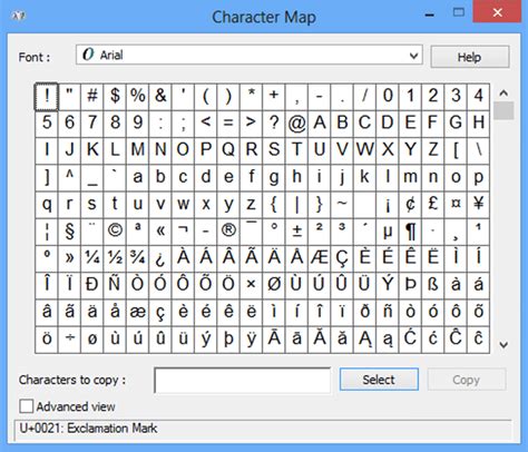 Windows Character Map | Color 2018