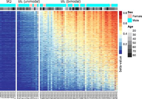 CpG island-level methylation heatmap (β values) of 1317 drift CpG ...