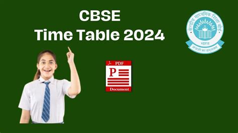 CBSE Time Table 2024 for Classes 10th & 12th PDF Download