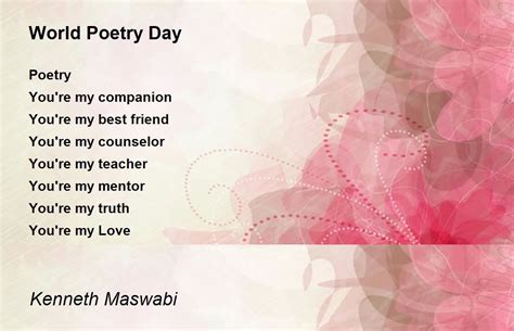 World Poetry Day - World Poetry Day Poem by Kenneth Maswabi