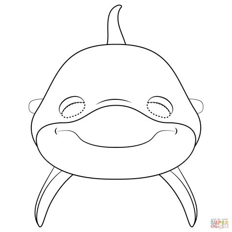 Dolphin Mask coloring page | Free Printable Coloring Pages