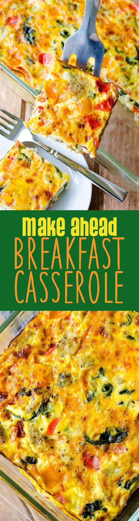 Make Ahead Breakfast Casserole: This sausage, vegetable, and egg casserole can be frozen or made ...