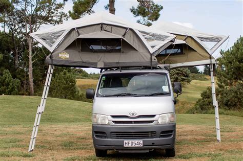 Mt Brown Roof Top Tent – Grey with Smokey White Fly - intenze.co.nz