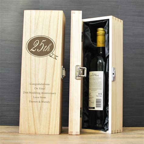 Personalised Wooden Wine Box Anniversary Gift - 5th Anniversary Gifts