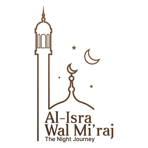 Isra Mi'raj vector illustration with mosque, stars and moon 16083476 ...