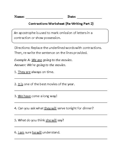 Englishlinx.com | Contractions Worksheets