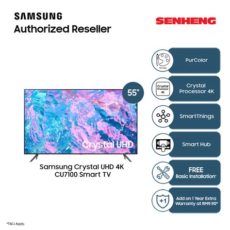 Samsung 55/65 inch Crystal UHD 4K CU7100 Smart TV | Lazada