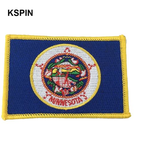 MINNESOTA State Flag Patches Embroidered Flag Patches Rectangle Shape ...