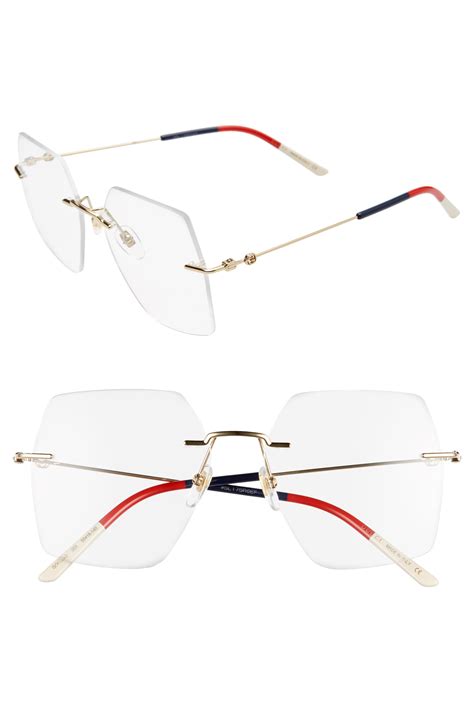 Gucci 55mm Rimless Square Optical Glasses - Endura Gold J5g in Metallic ...