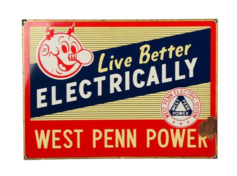 Lot Detail - WEST PENN POWER ADVERTISING SIGN.