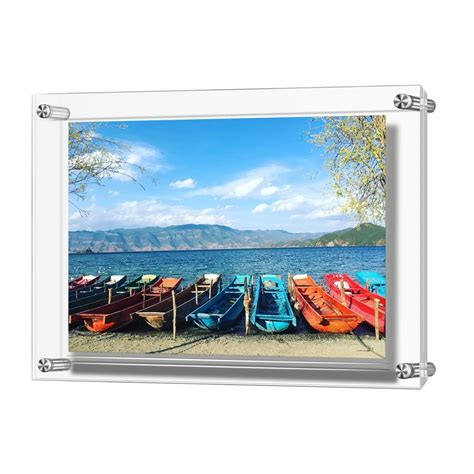 (Pack/5units) Custom 24x36" Wall Mounted Acrylic Lucite Floating Frame ...