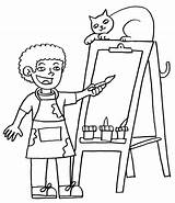 Boy Artist Coloring Page  Free Printable Pages For Kids sketch template
