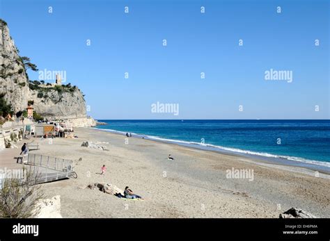 He promontory of finale ligure beach hi-res stock photography and ...