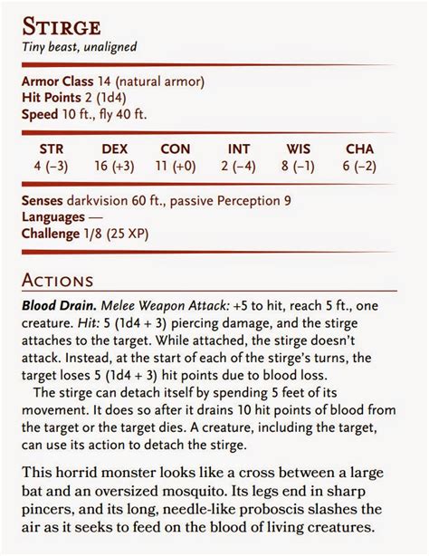 D&D Basic Monsters: Stirge