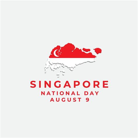 singapore national day with flag and map of singapore logo vector icon ...