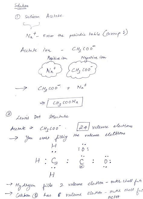 [Solved] How to write the formula for sodium acetate trihydrate. How to draw... | Course Hero