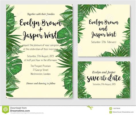 Wedding Invitation, Save the Date, Rsvp Invite Card Design with Stock Vector - Illustration of ...