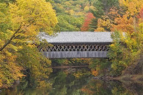 Autumn Covered Bridge in Henniker, NH Photograph by Scott Snyder - Fine ...