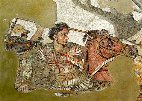 Alexander fighting Persian king Darius III, from Alexander Mosaic of ...