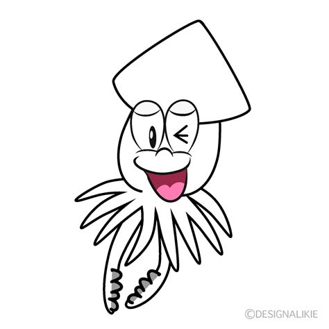 Free Laughing Squid Cartoon Character Clipart | Charatoon