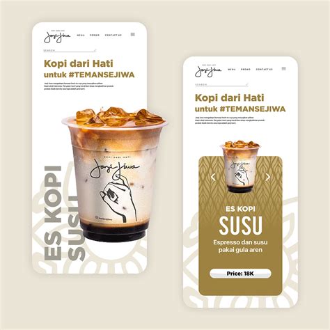 Concept design on Janji Jiwa Coffee website on Behance