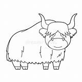 Easy Coloring Cartoon Vector Illustration Of A Yak Stock  sketch template