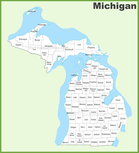 Michigan county map