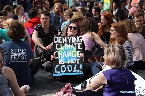 Climate change protest held in downtown Dublin, Ireland - People's Daily Online