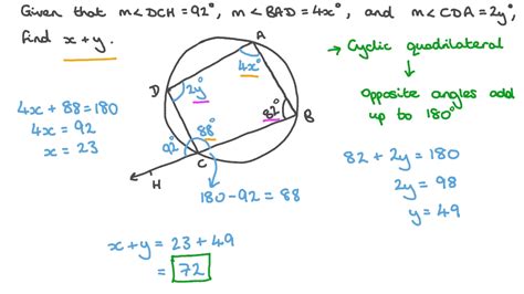 Question Video: Using Properties of Cyclic Quadrilaterals to Solve a Problem | Nagwa