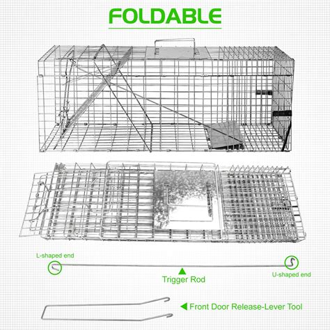 Snapklik.com : SZHLUX 32 Live Animal Cage Trap, Heavy Duty Folding ...